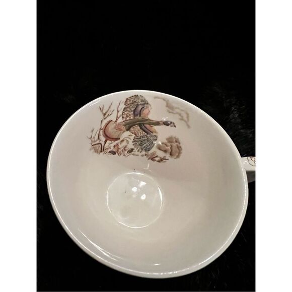 Windsor Ware Flying Turkeys Cups & Saucers Wild Turkeys Johnson Bros! - Picture 2 of 8